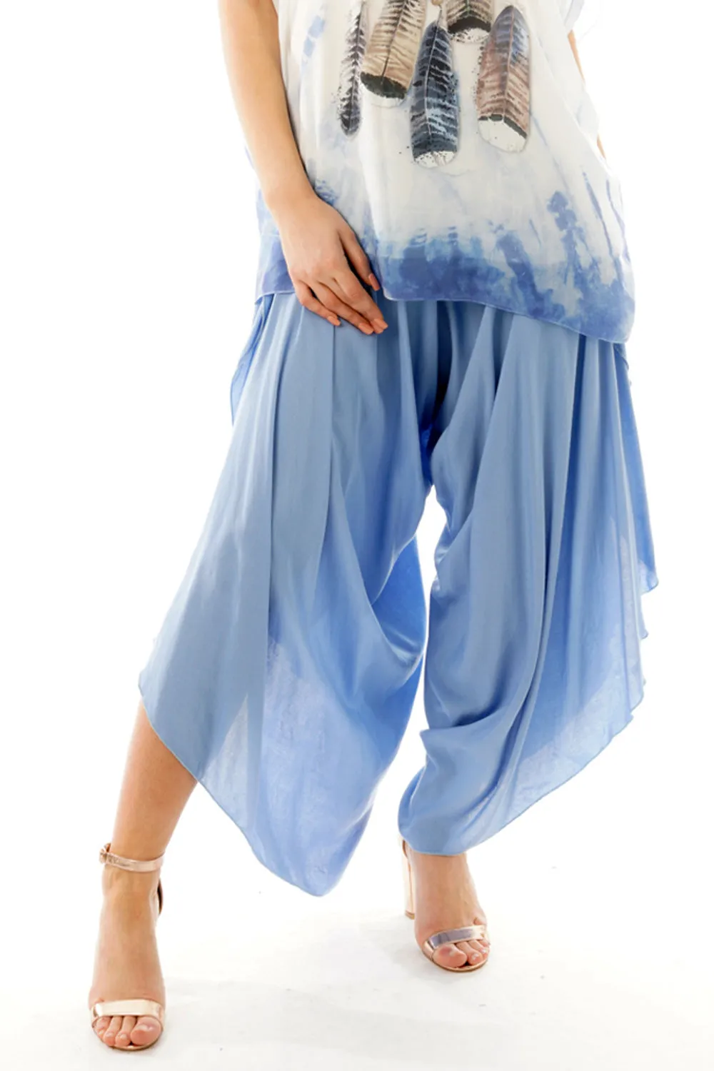 High Waisted Split Side Harem Pants