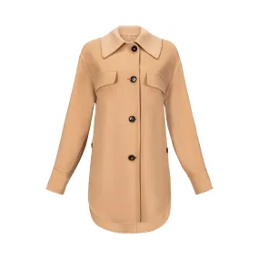 Isabeau Wool Shirt Jacket - Camel