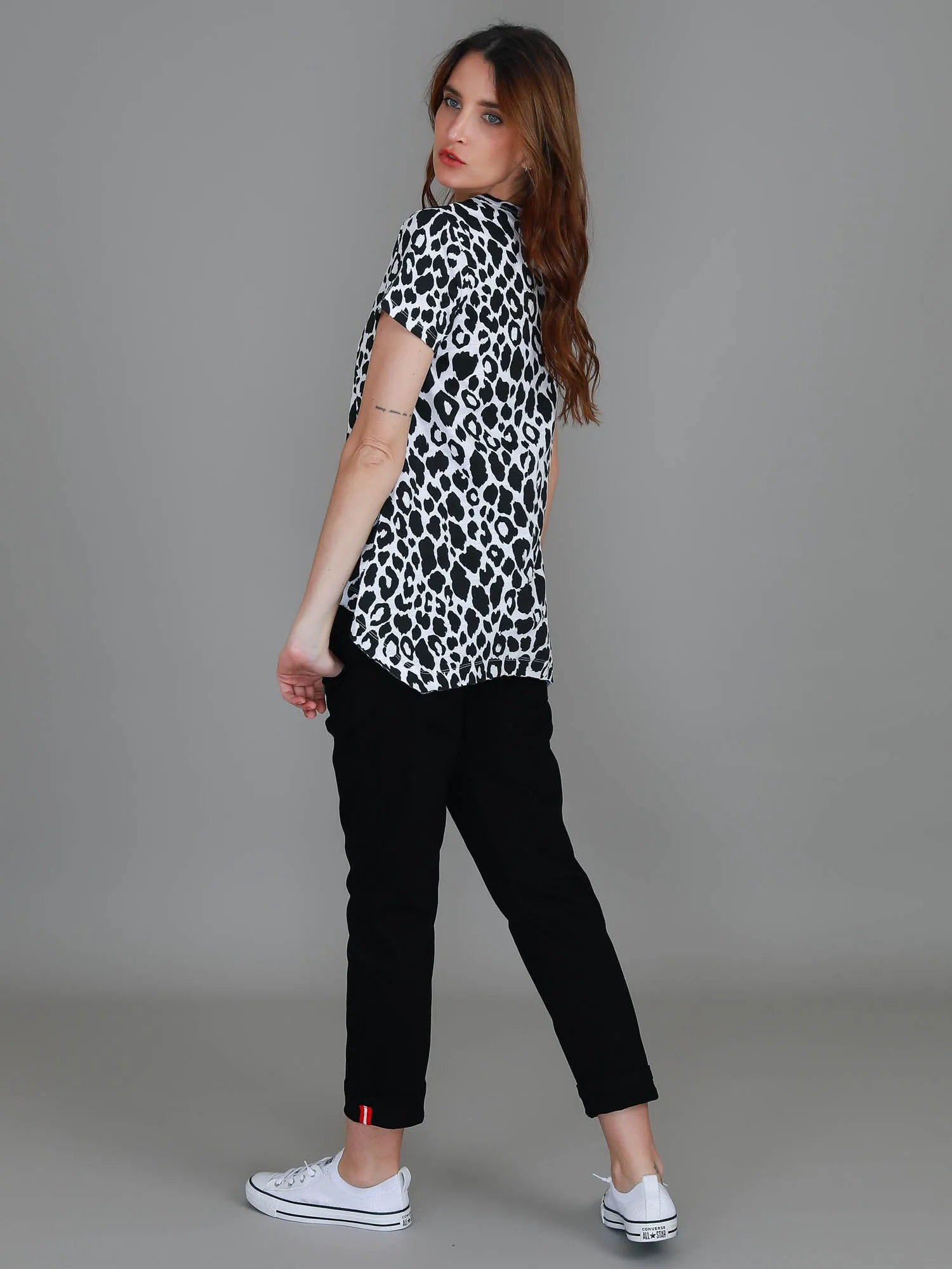 Katherine Leopard Print Short Sleeve T Shirt