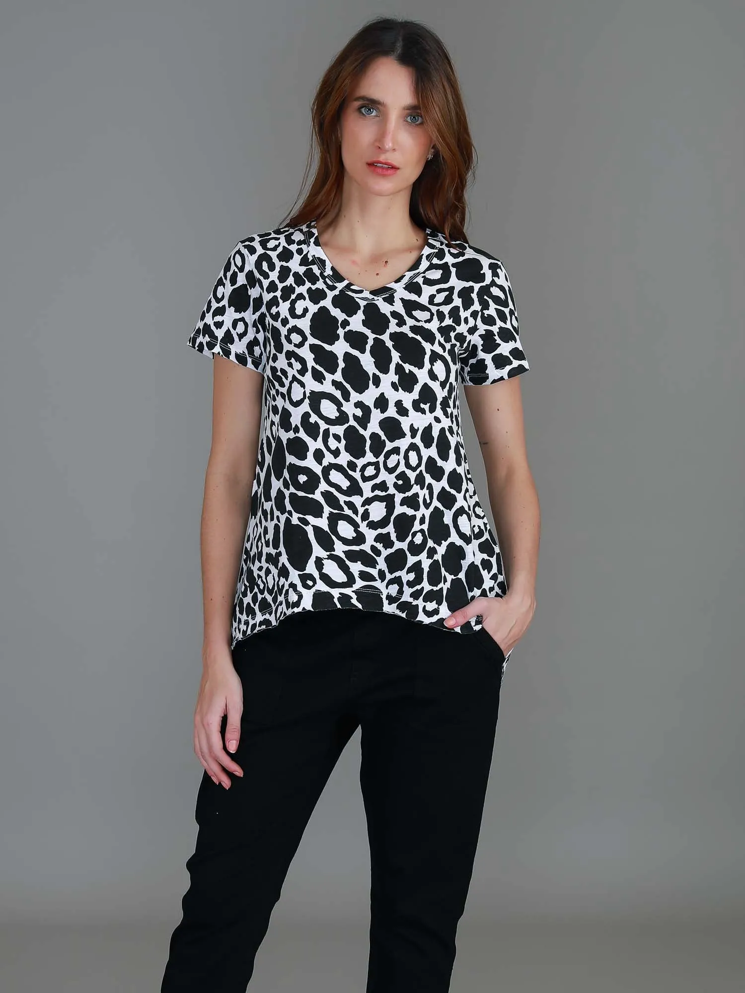 Katherine Leopard Print Short Sleeve T Shirt