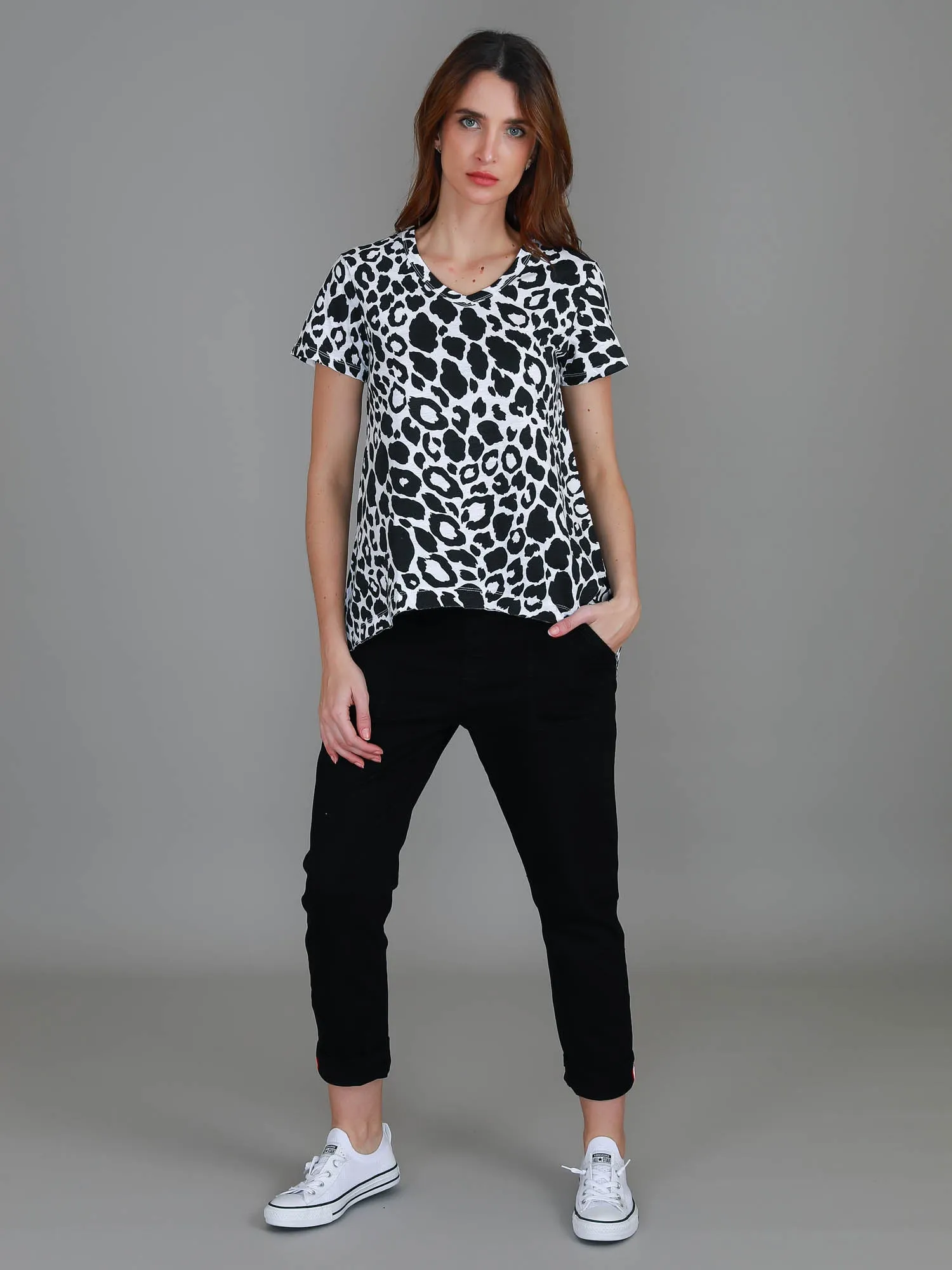 Katherine Leopard Print Short Sleeve T Shirt