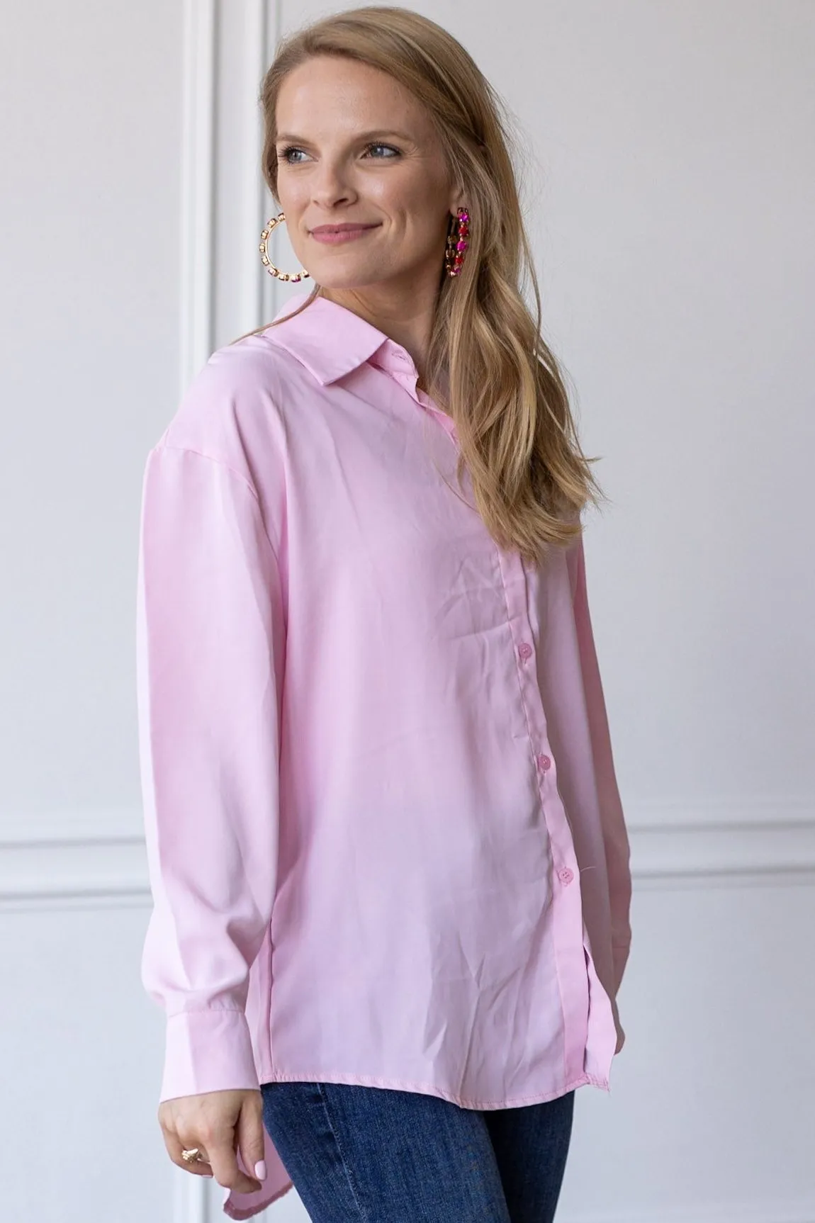 Kathryn Classic Button-Up, Light Pink