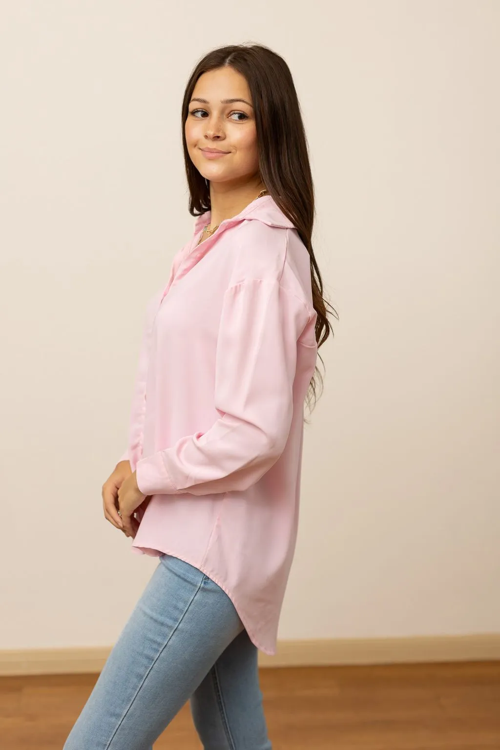 Kathryn Classic Button-Up, Light Pink