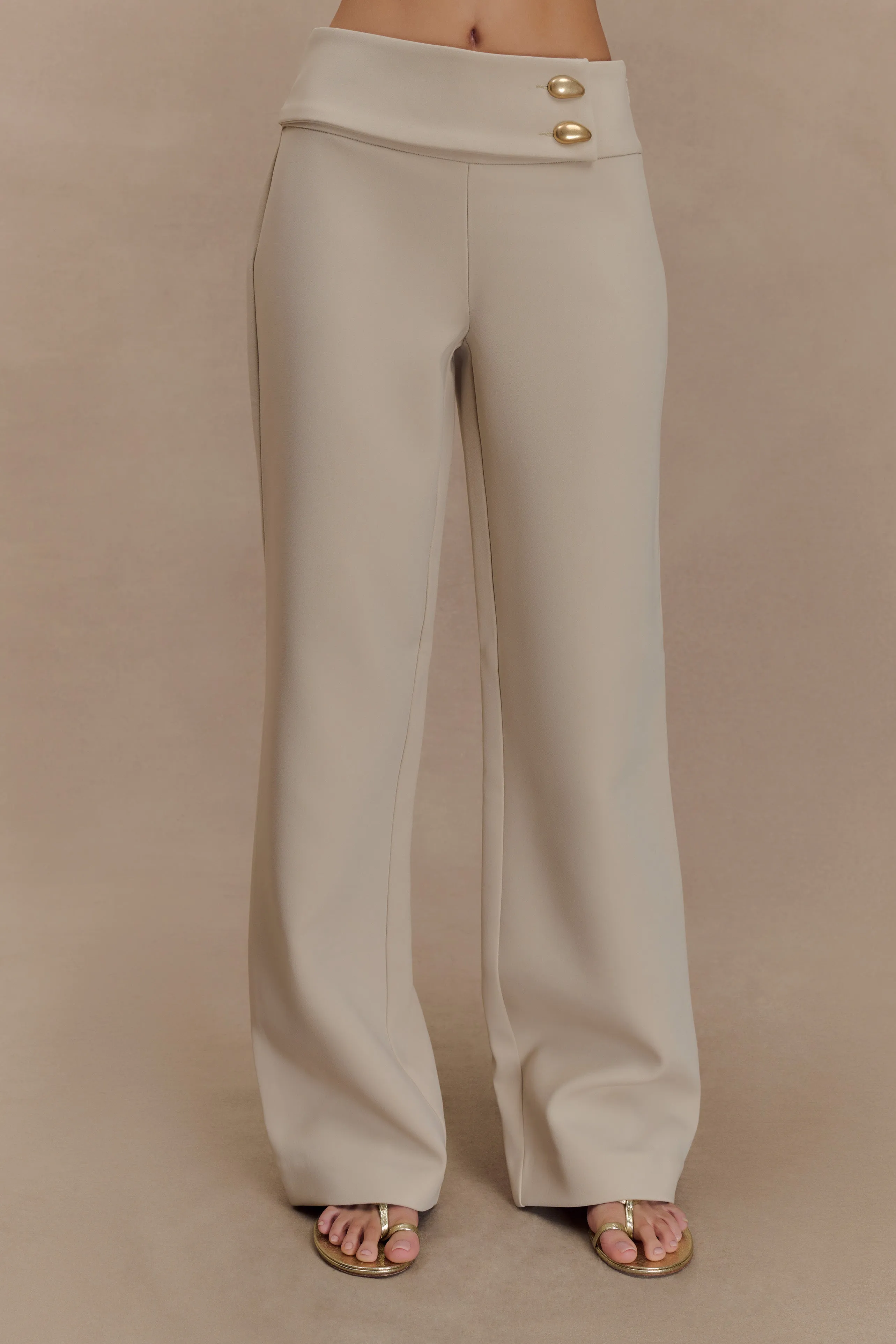 Lindie Straight Leg Suiting Pants - Sand