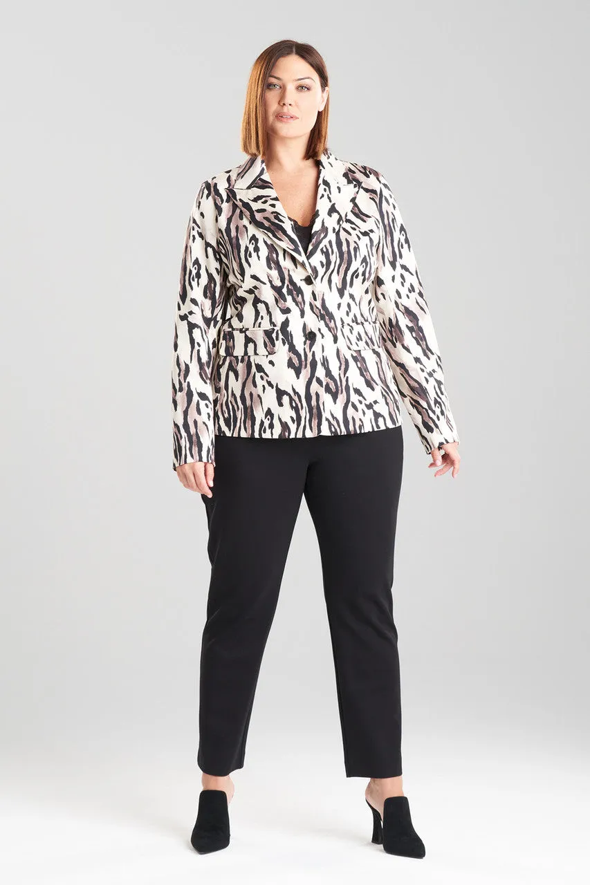 Lynx Cotton Sateen Tailored Blazer Jacket