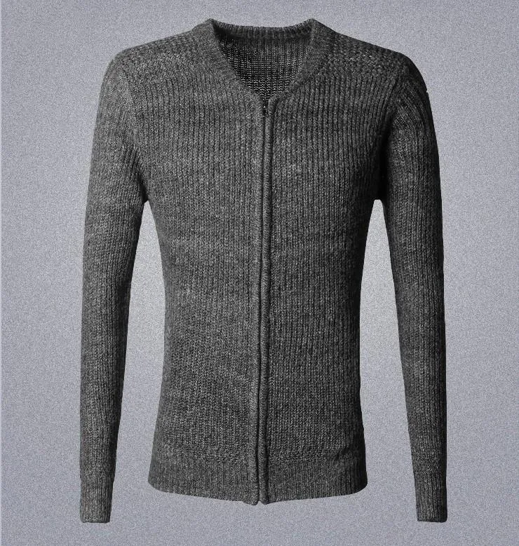 Men's Cotton Casual Zipped Cardigan Sweater