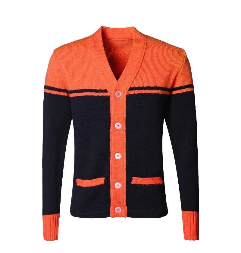 Men's Embroidery Tiger Knitted  Sweater Cardigan