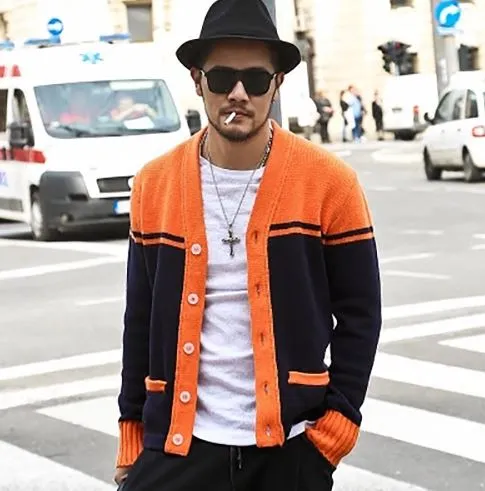 Men's Embroidery Tiger Knitted  Sweater Cardigan