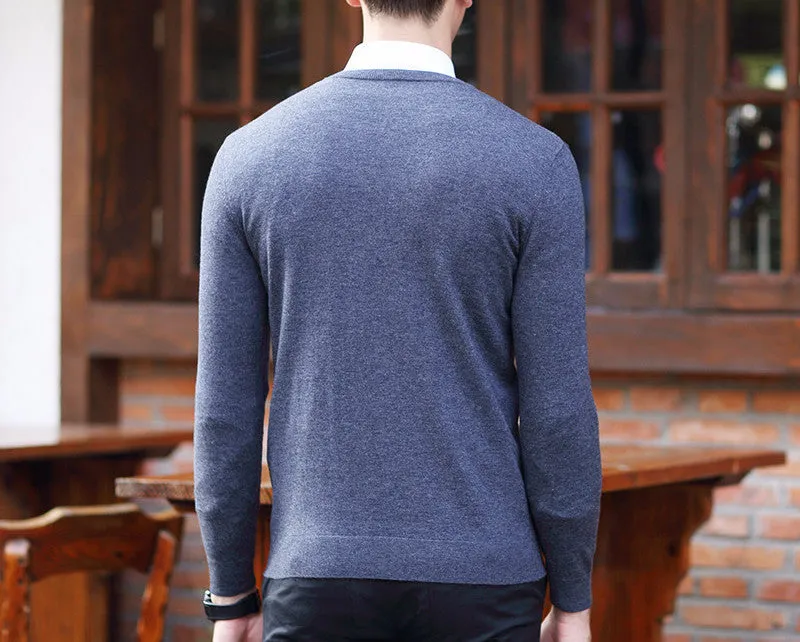 Men's Wool High-Grade V-Neck Pullover