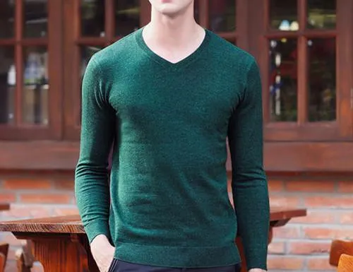 Men's Wool High-Grade V-Neck Pullover