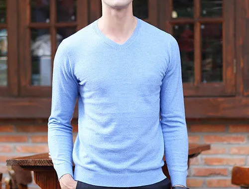 Men's Wool High-Grade V-Neck Pullover