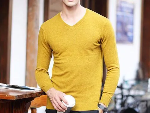 Men's Wool High-Grade V-Neck Pullover