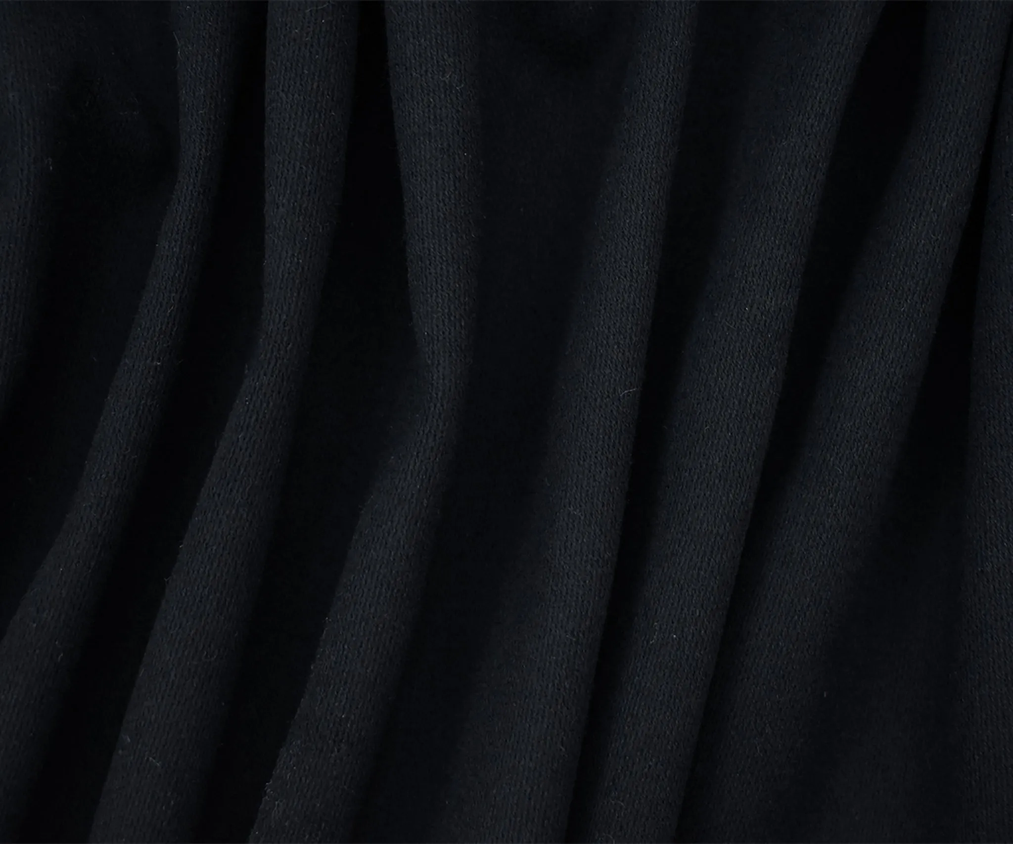 Midnight Black Wool Blend Solid Double Twill Jacketing Fabric