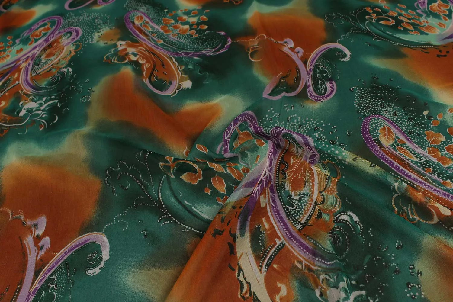 Multicolour Silk Georegtte Fabric