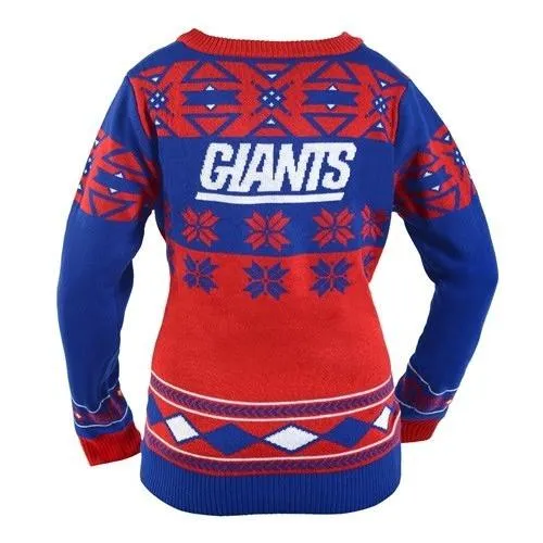 New York Giants V-Neck Ugly Sweaters