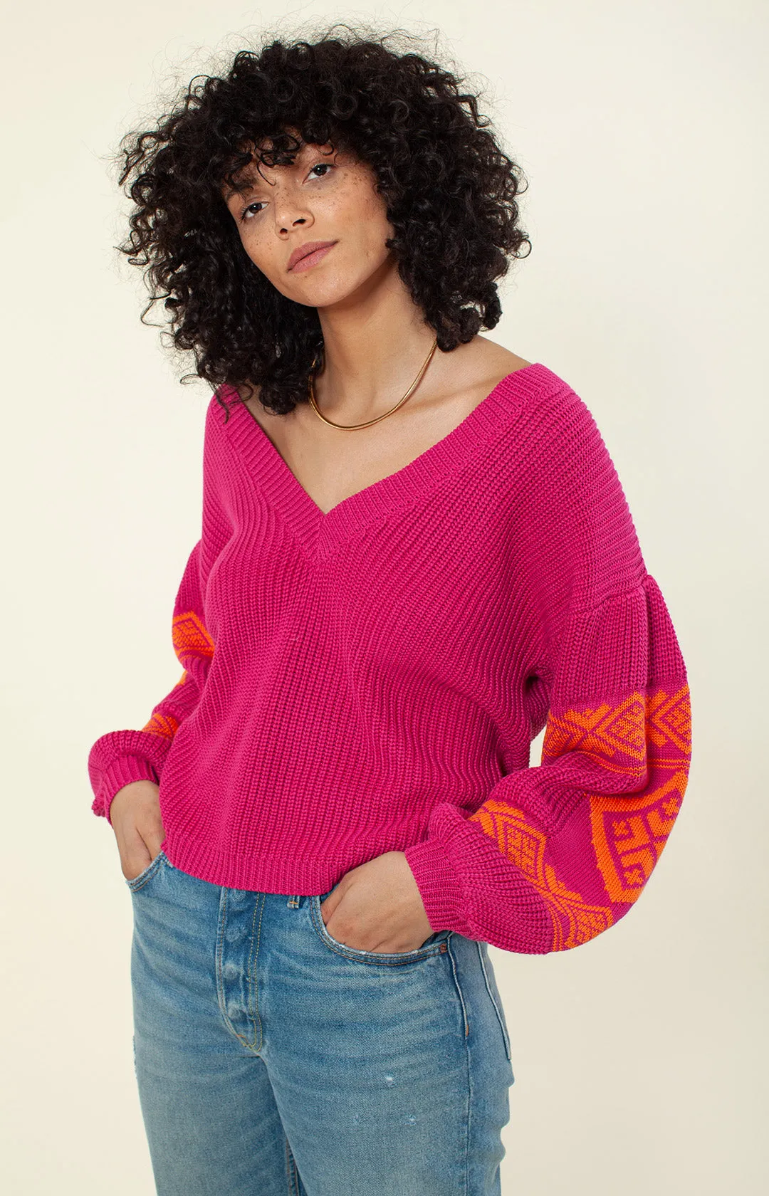 Olivia Jacquard Sweater