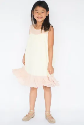 Pastel Yellow & Blush Shift Dress