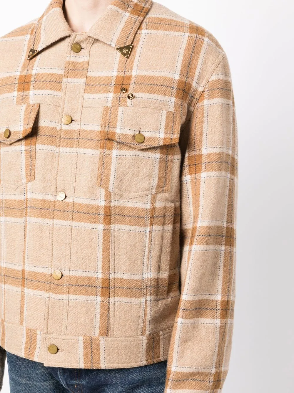 Plaid-Check Print Shirt Jacket