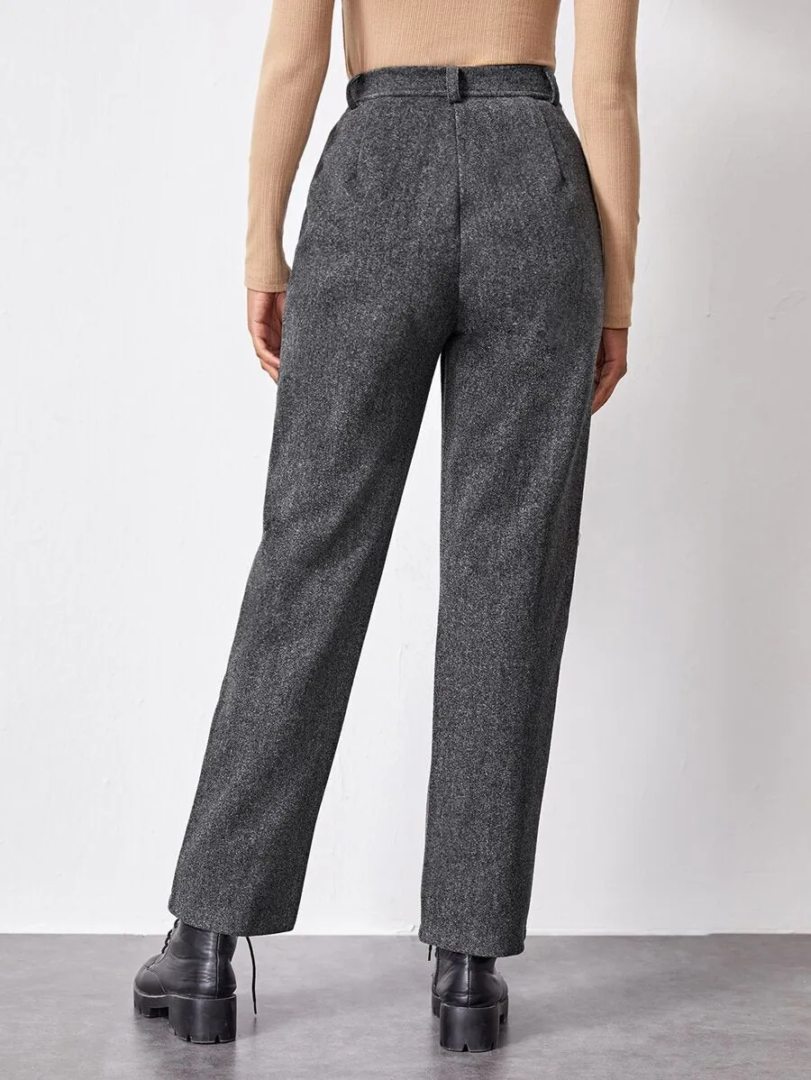 Pleated Straight-leg Trousers