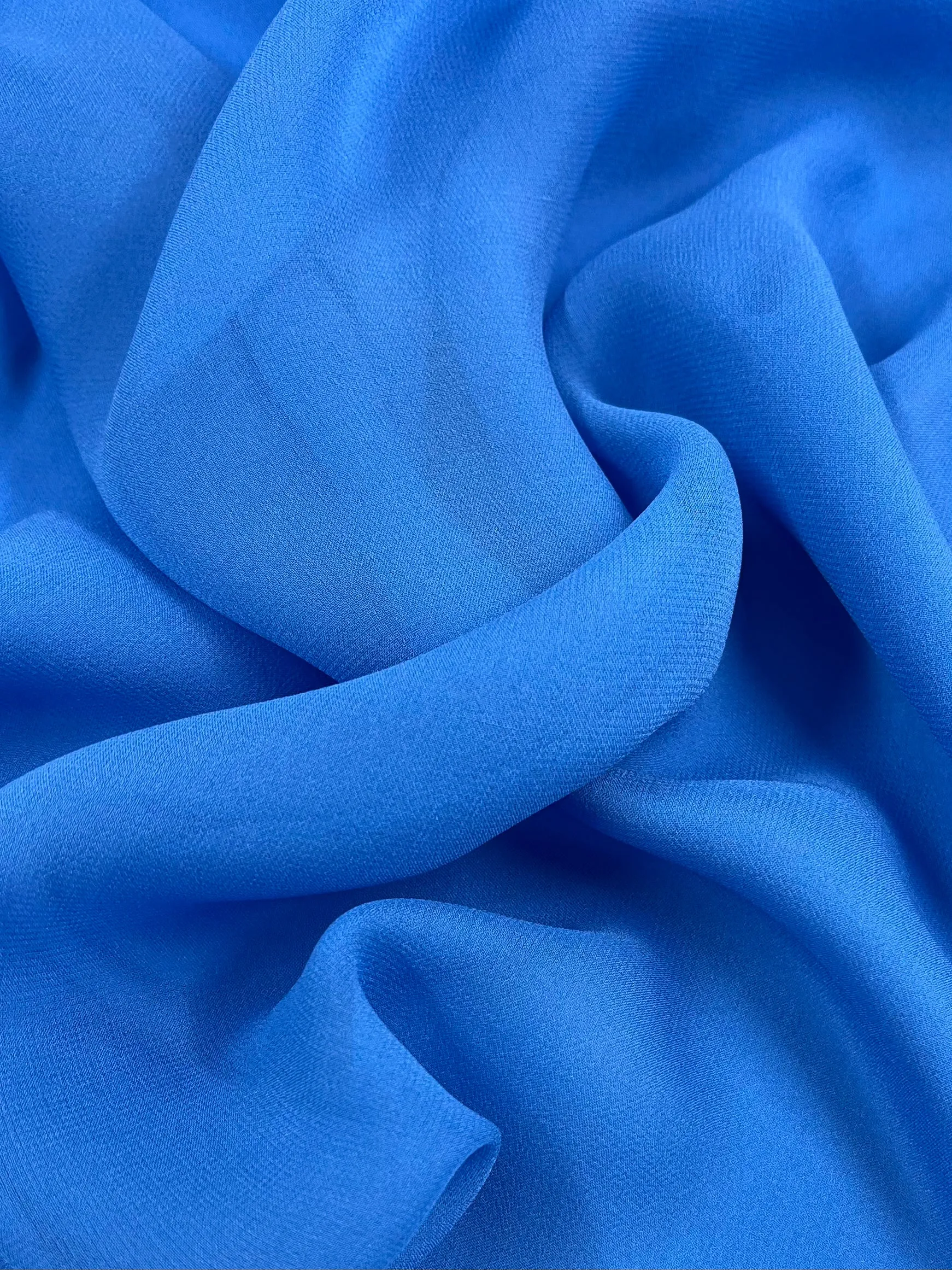 Pure Silk Georgette - Denim - 135cm