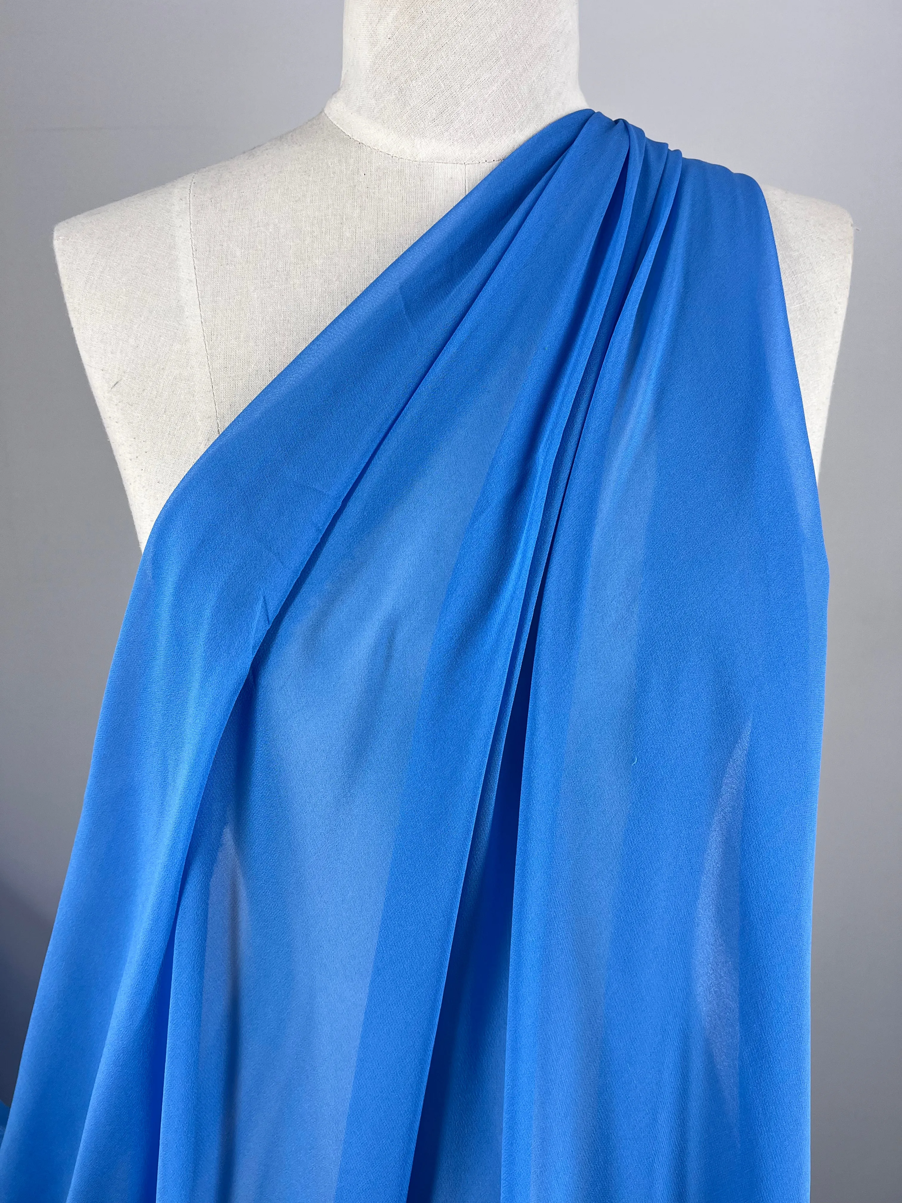 Pure Silk Georgette - Denim - 135cm