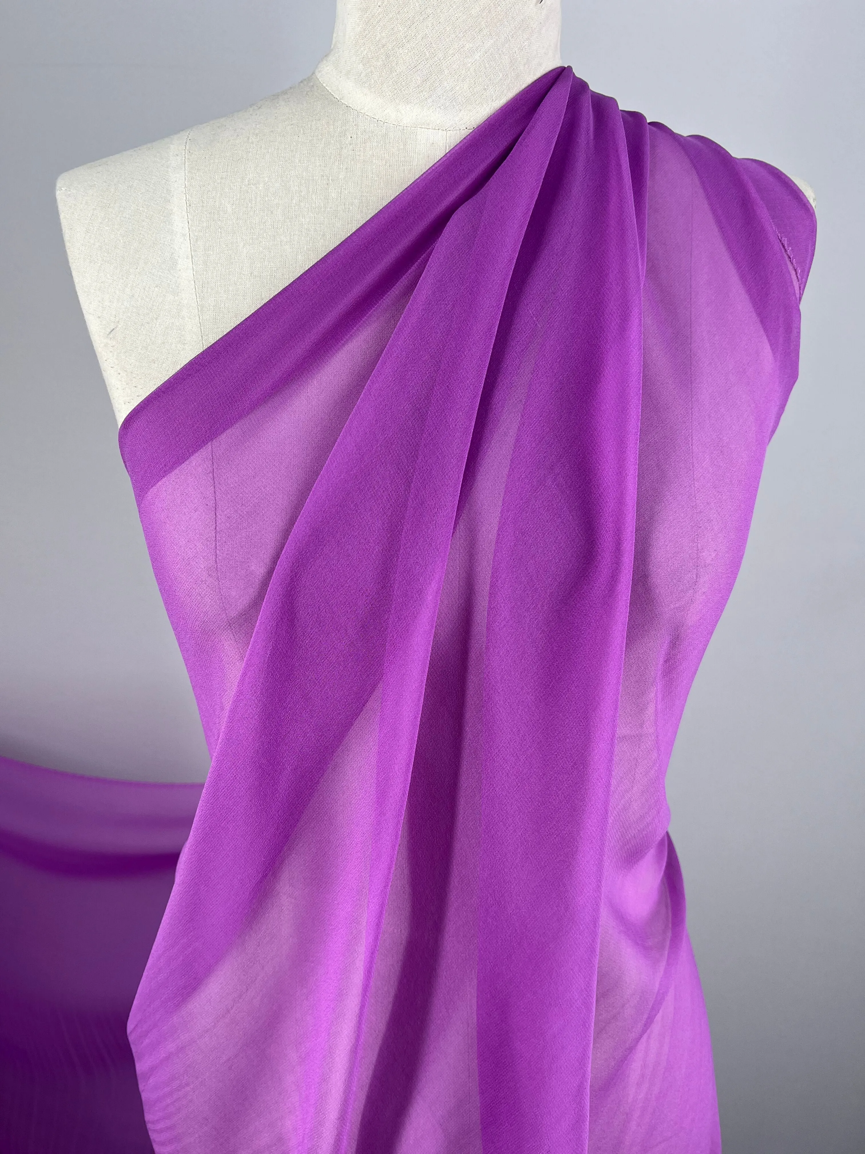 Pure Silk Georgette - Iris - 135cm