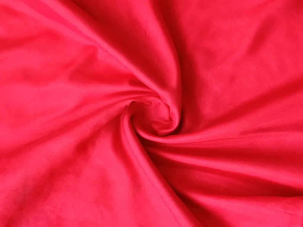 Red Plain Rose Silk Fabric