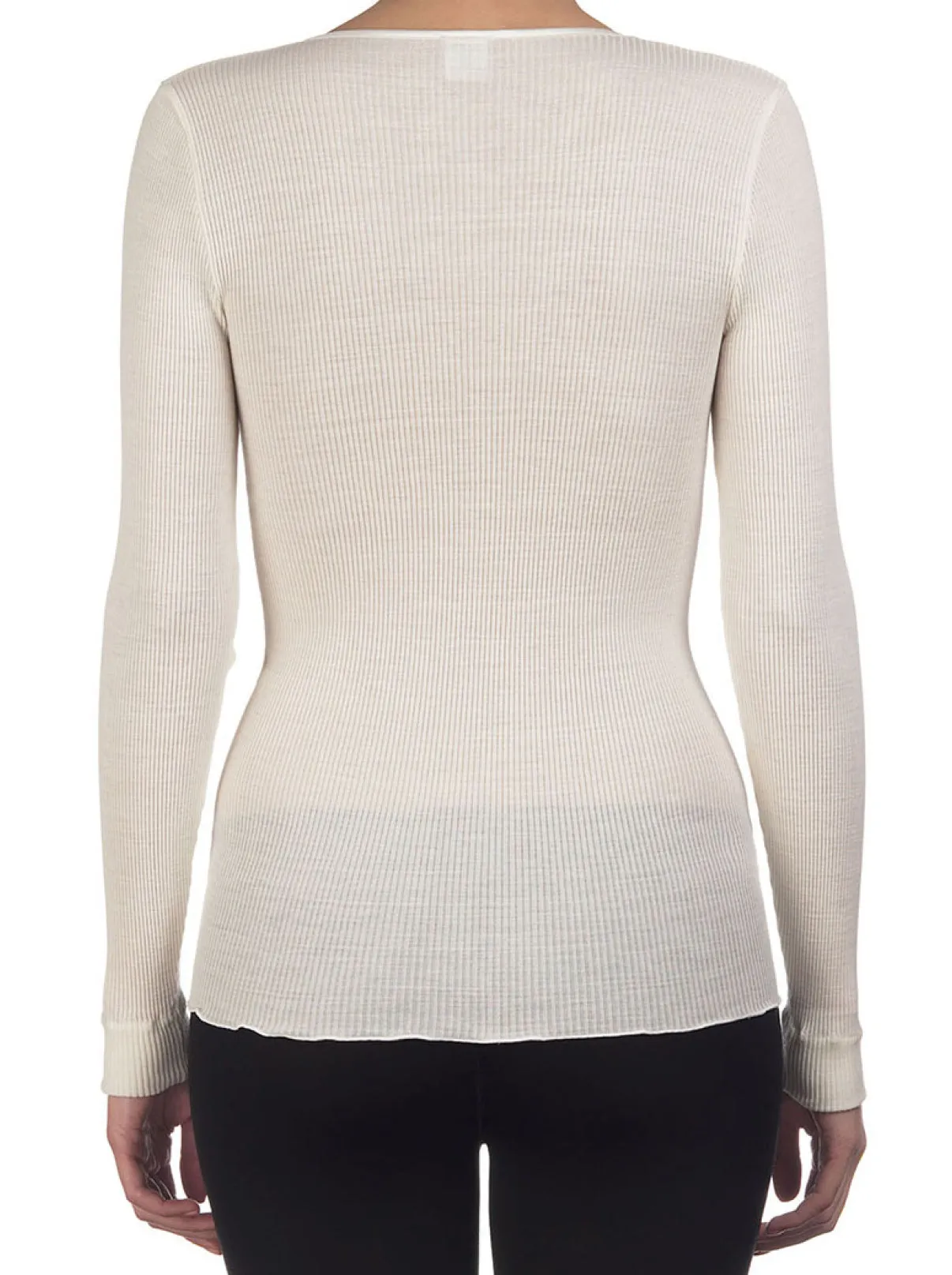 Round Neck Longsleeves Shirt in wool and Silk 3426