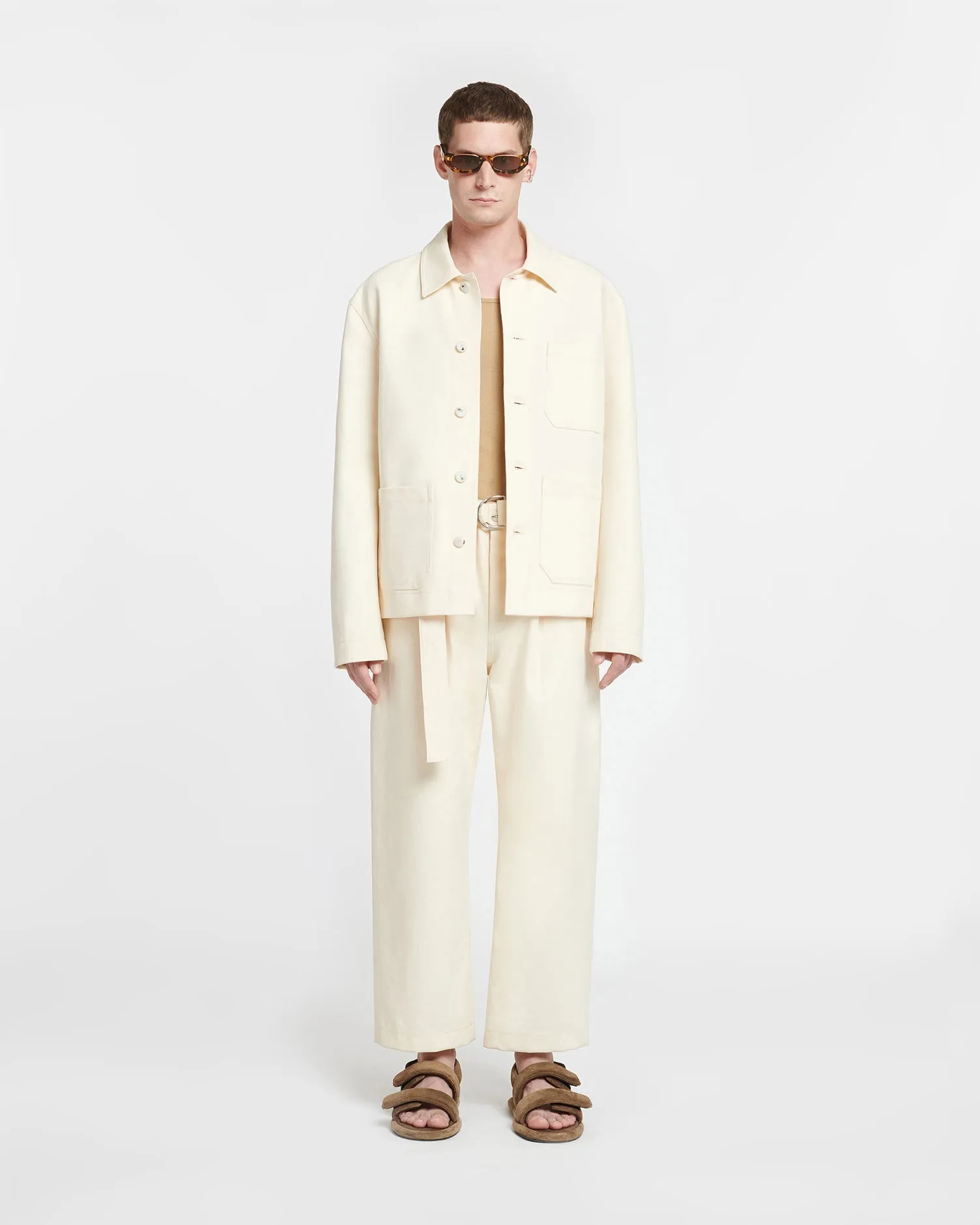 Saon - Structured Twill Jacket - Creme