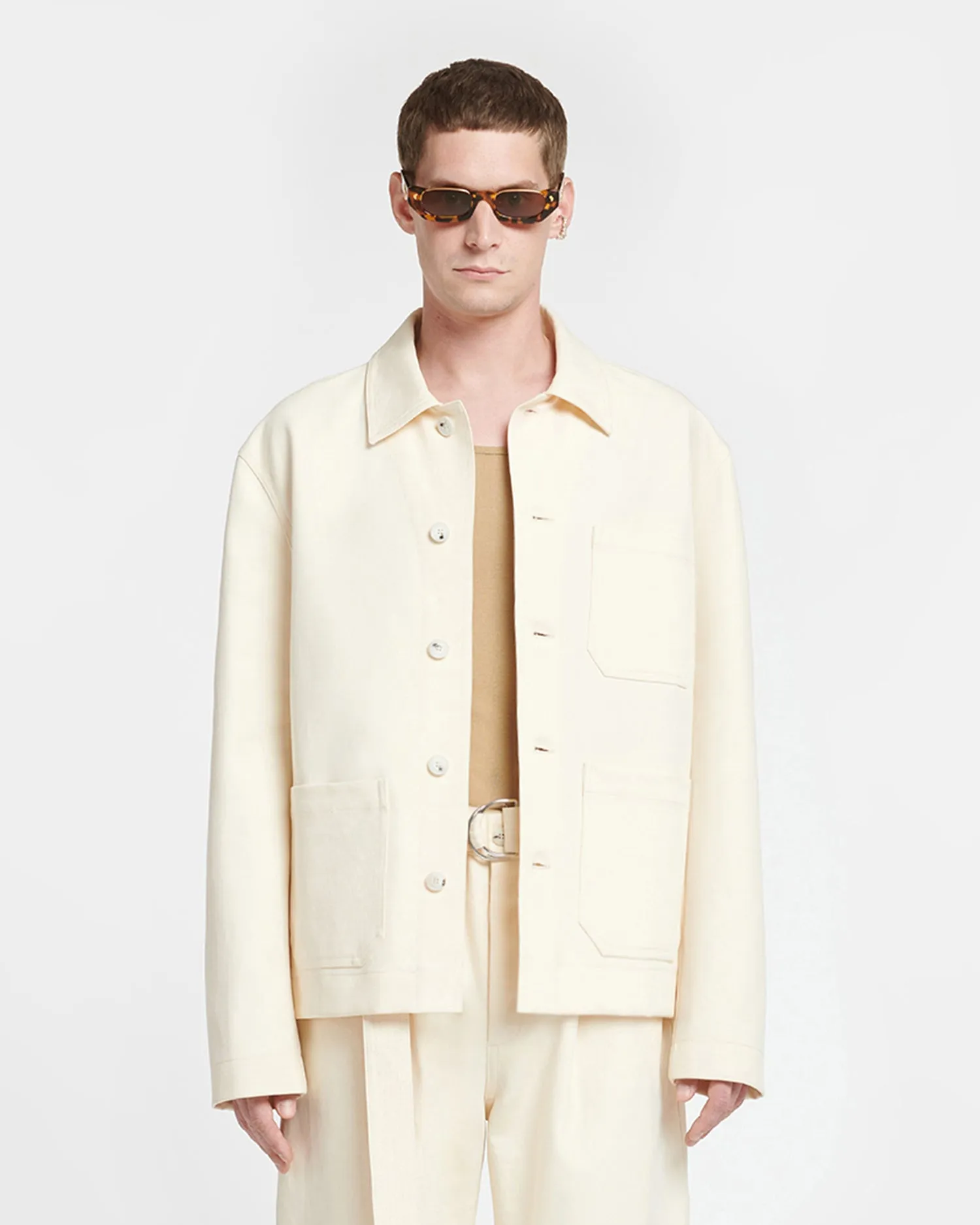 Saon - Structured Twill Jacket - Creme