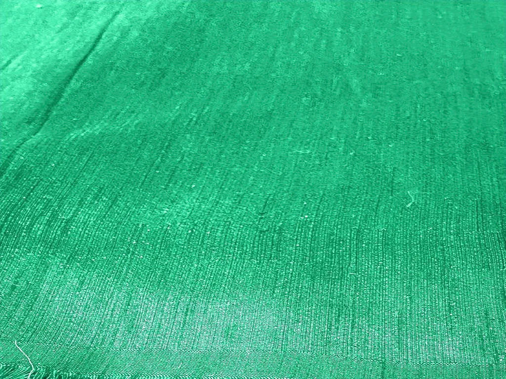 Sea Green Plain Bangalore Raw Silk Fabric