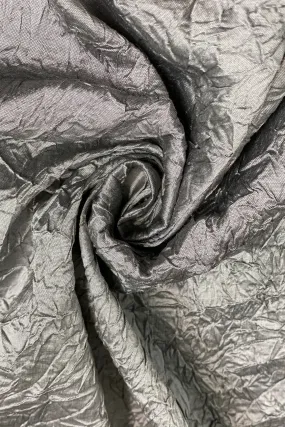 Silver Marble Crushed Silk Dupion Fabric