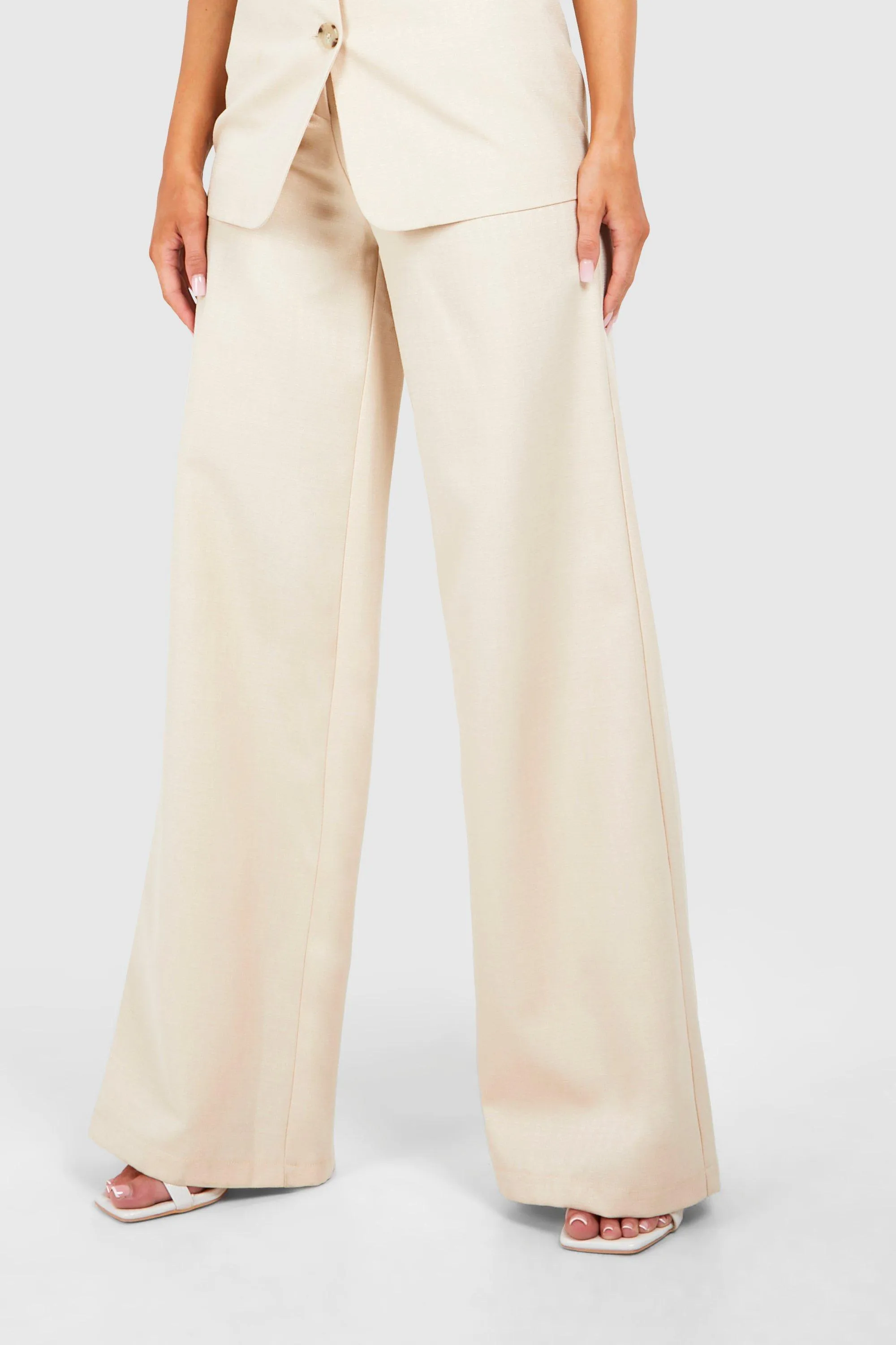 Straight Cut Textured Tailored Trousers