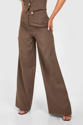 Straight Cut Textured Tailored Trousers