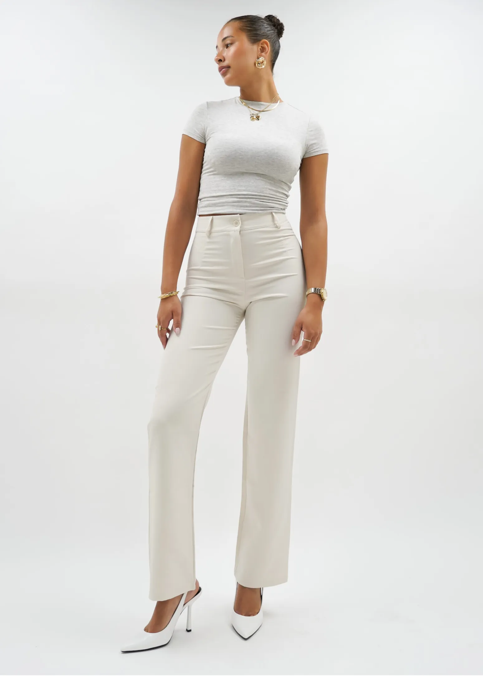 Straight leg pants classic crème (TALL)