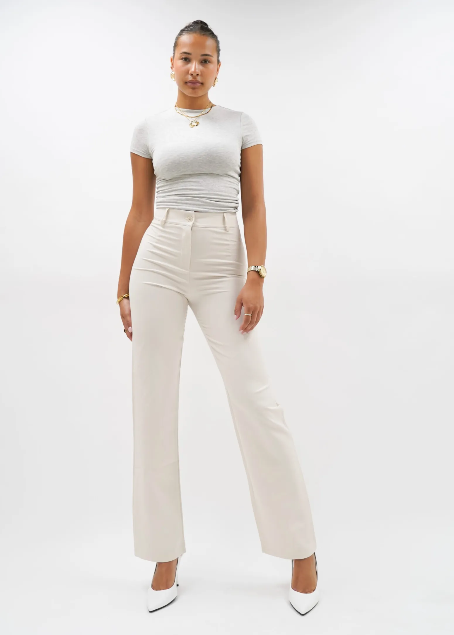 Straight leg pants classic crème (TALL)