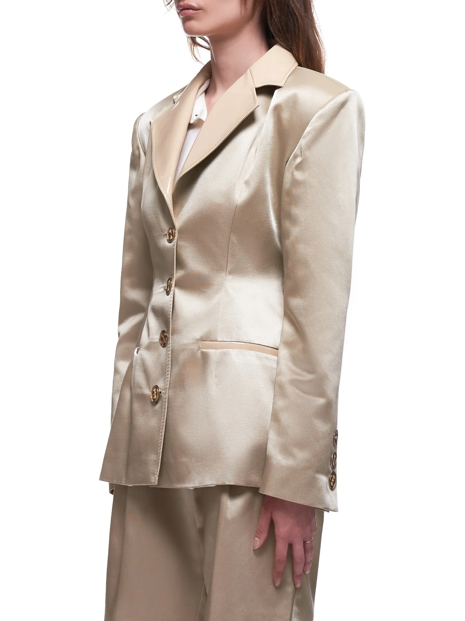 Structured Satin Jacket (RR112-BEIGE)