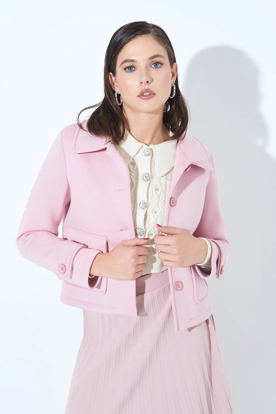 Tailored button-up jacket wholesale