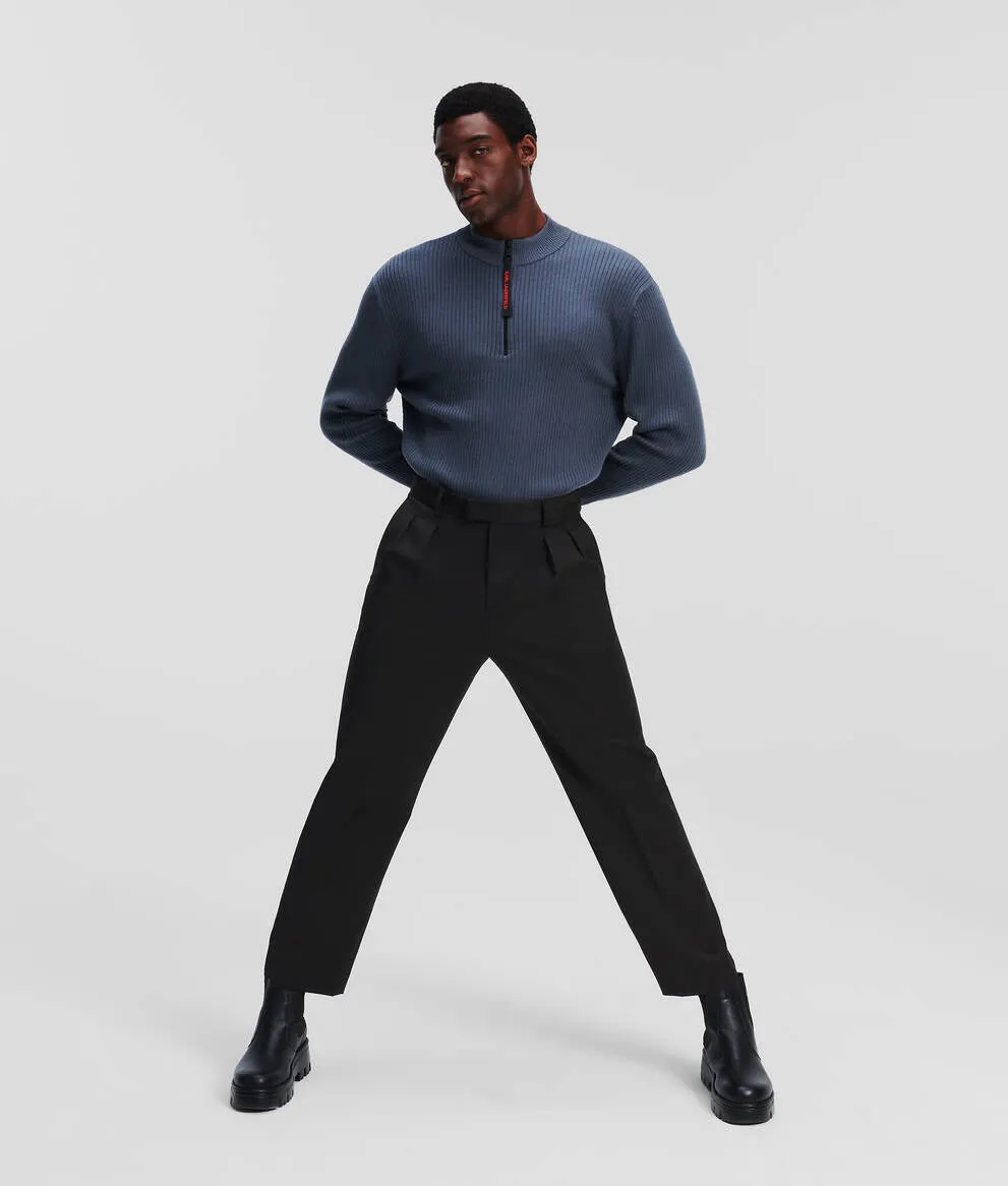 TAILORED WOOL-BLEND TROUSERS