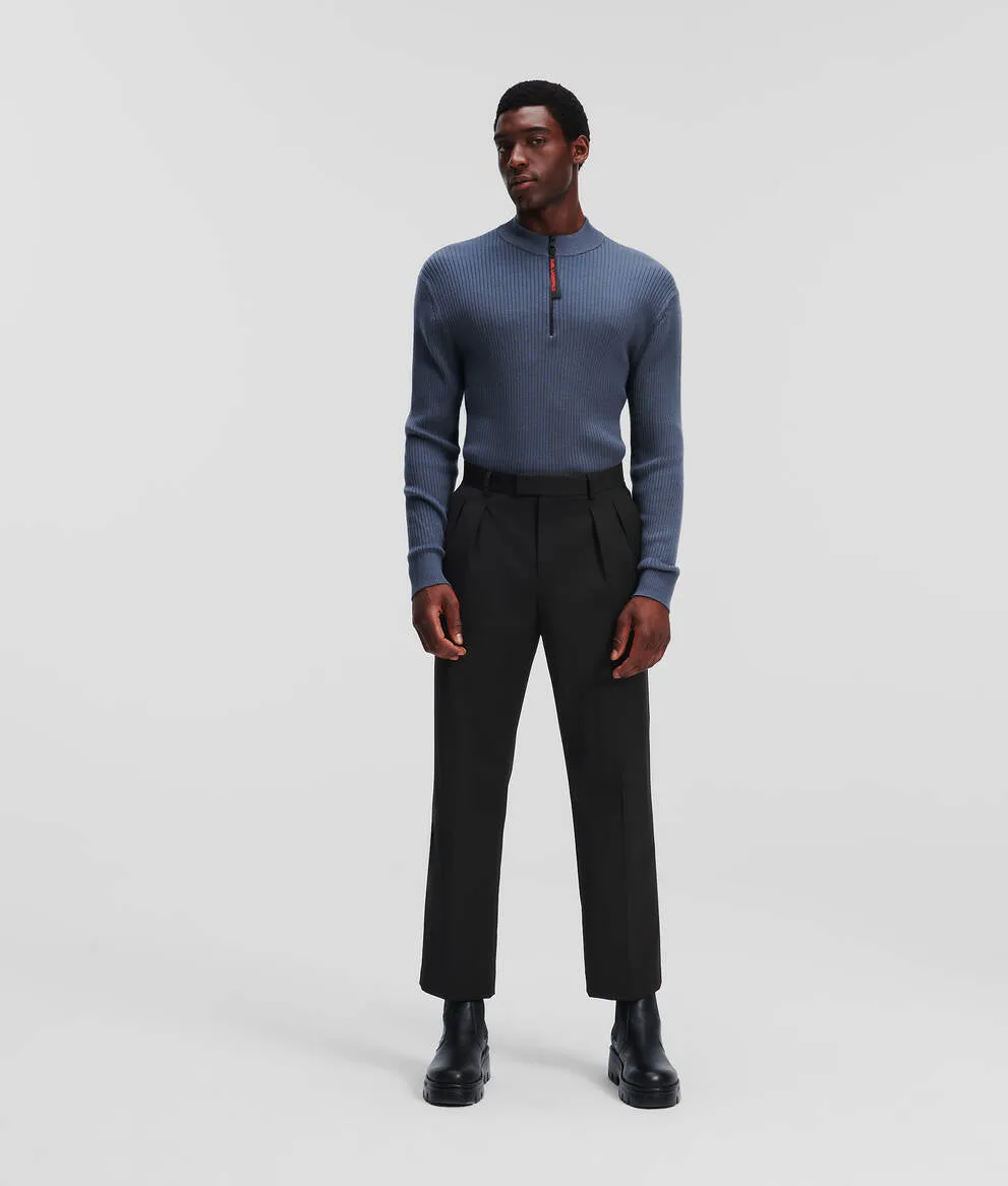 TAILORED WOOL-BLEND TROUSERS