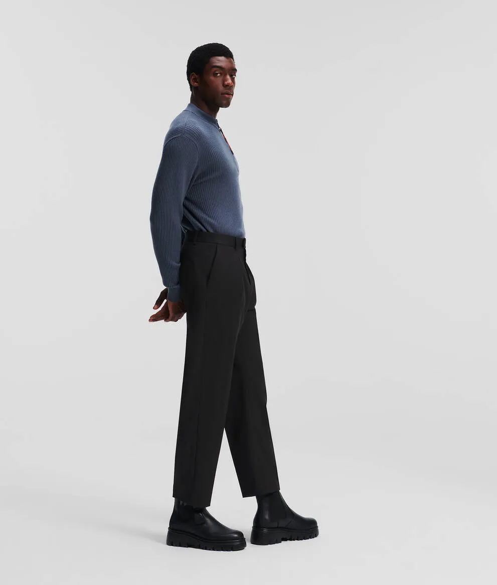 TAILORED WOOL-BLEND TROUSERS