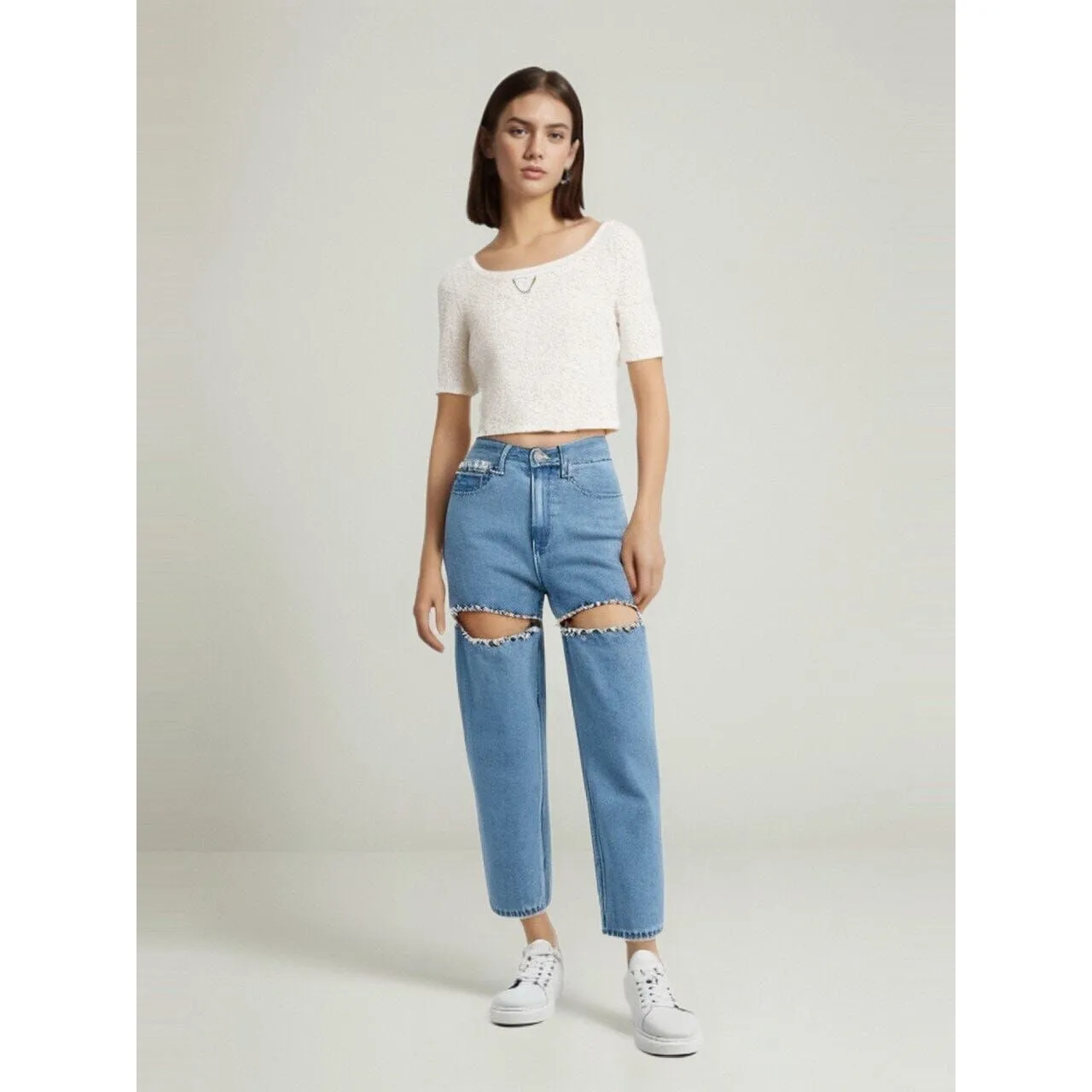 The Raina High-Waisted Denim Pants