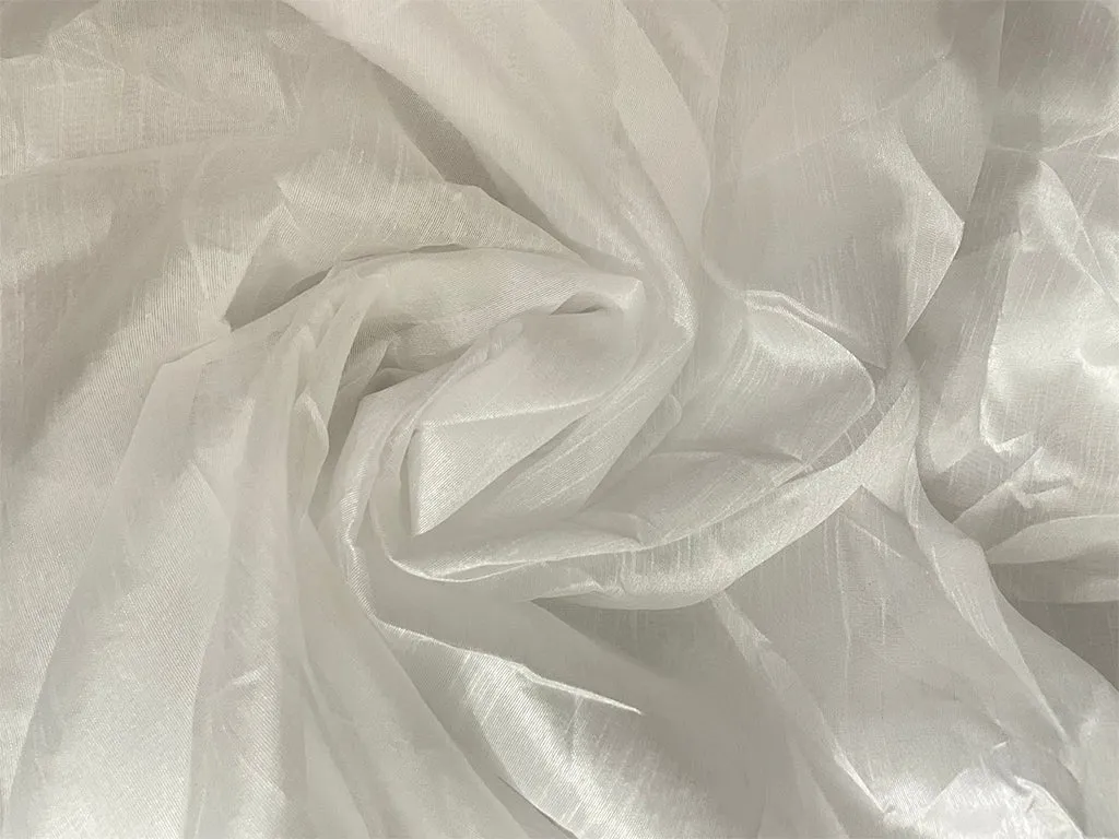 White Plain Bangalore Raw Silk Fabric