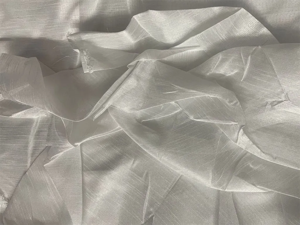 White Plain Bangalore Raw Silk Fabric