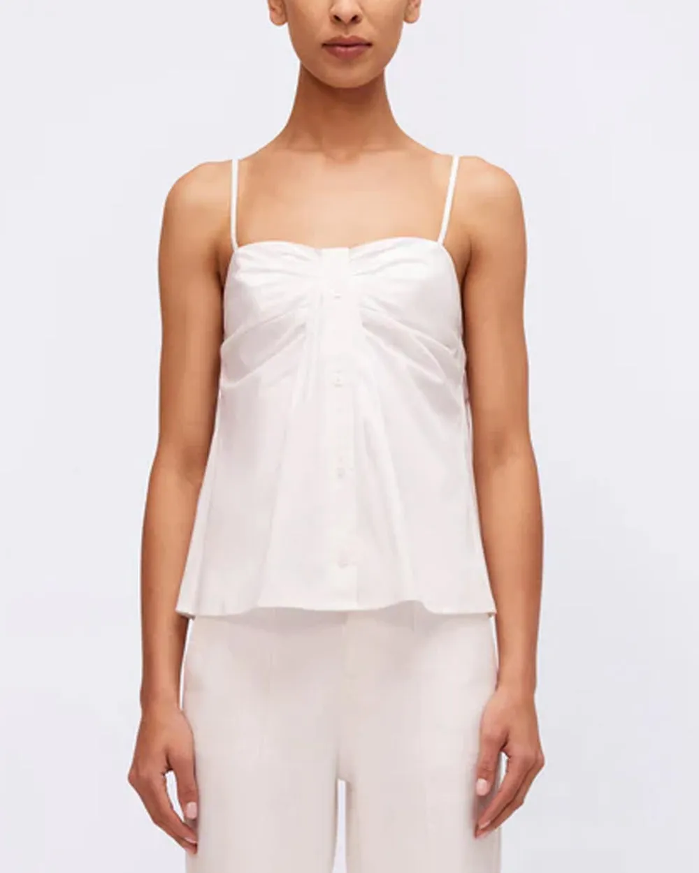 White Sleeveless Kenz Button Up Shirt