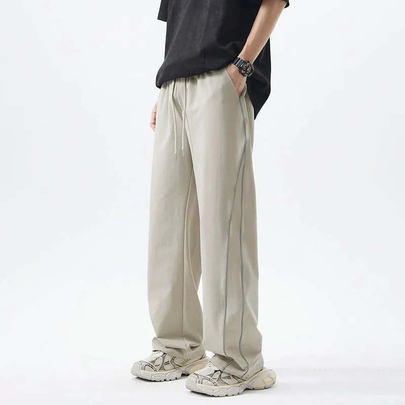 Wide-Leg Straight-Leg Pants