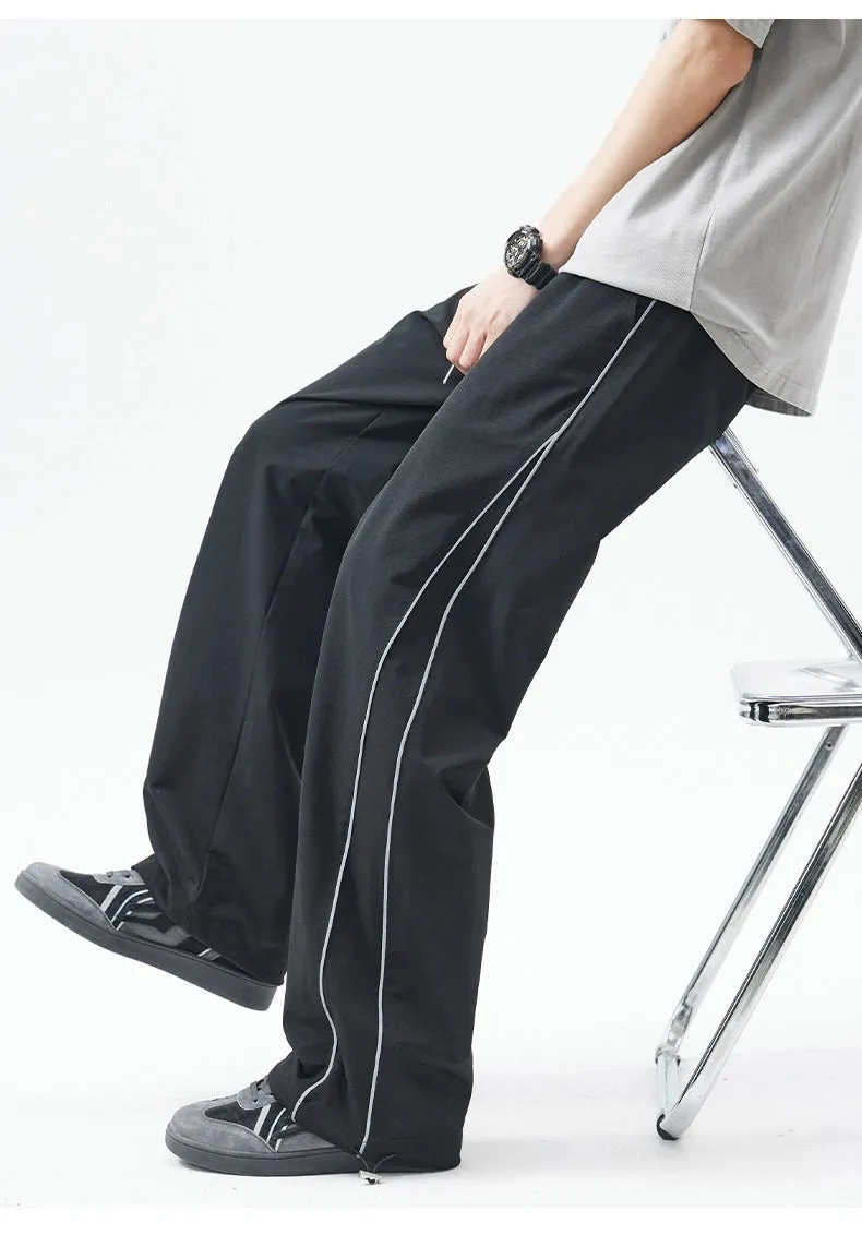 Wide-Leg Straight-Leg Pants