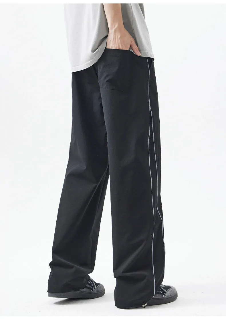 Wide-Leg Straight-Leg Pants