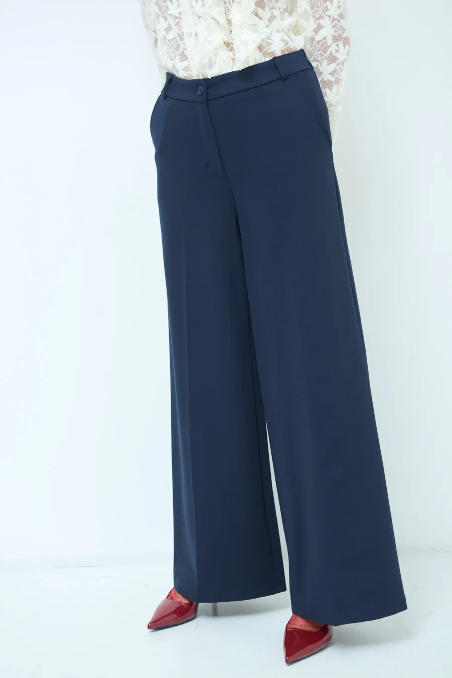 Wide-leg tailored trousers wholesale