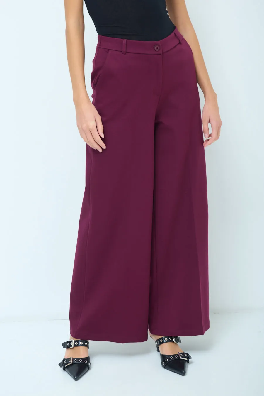 Wide-leg tailored trousers wholesale